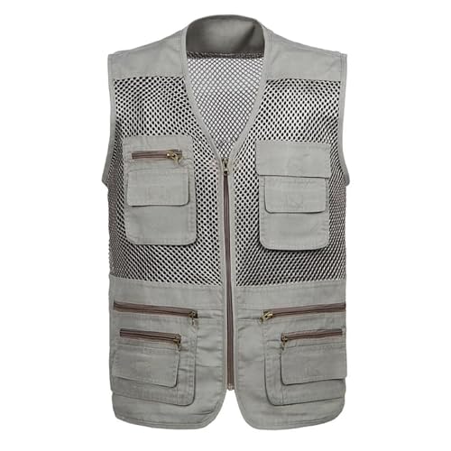 WUFANGBU Weste Vest Outdoor-Angel Westen Schnell Trocknend Atmungsaktive Mesh-Jacken Fotografie Wander Weste L Beige von WUFANGBU