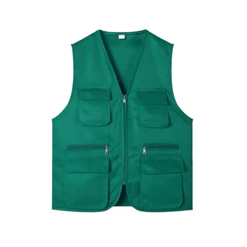 WUFANGBU Weste Vest Trend Ige Arbeits Weste Weste Jacke Mehrere Taschen Arbeit Freizeit Weste Mantel Arbeits Kleidung M Grass Green von WUFANGBU