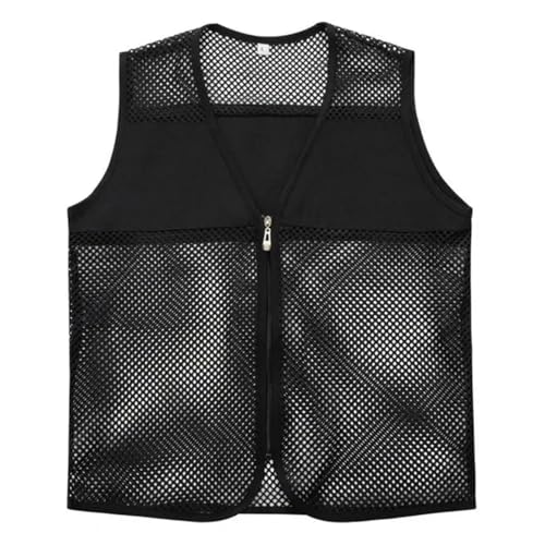 WUFANGBU Weste Vest Trend Ige Weste Top Mesh Frauen Männer Team Top Bequeme V-Ausschnitt Weste Jacke Daily Life 2XL Schwarz von WUFANGBU