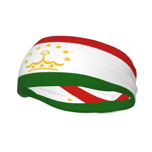 Sport-Stirnbänder mit Flagge von Tadschikistan, Yoga, Laufen, Fitness, Basketball, Fußball, Radfahren, Schweißbänder geeignet von WURTON