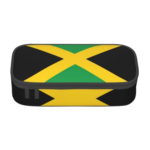 WURTON Federmäppchen mit Flagge von Jamaika, großes Fassungsvermögen, Federmäppchen für Erwachsene, multifunktionale Aufbewahrungsbox von WURTON