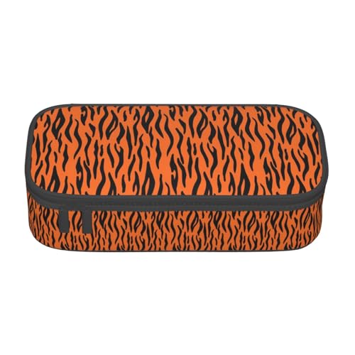 WURTON Federmäppchen mit Tigerstreifen, orangefarbenes Muster, Mehrzweck, Kosmetik-Aufbewahrungstasche, Federmäppchen von WURTON