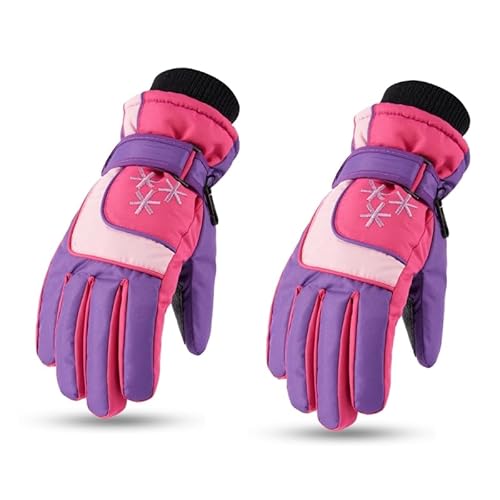 9-15Y Kinder Skihandschuhe Fleece Warm Snowboard Fäustlinge Skihandschuhe für Teenager Winter Fahrradhandschuhe Dicke Warme Handschuhe Kinder Skihandschuhe Jungen von WUURAA