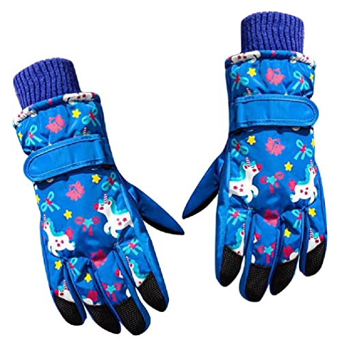 Kinder dicke Winter-Skihandschuhe, Reithandschuhe, warme Handschuhe, atmungsaktiv, für Mädchen und Jungen, gemütlich, Unisex, Handwärmer, Kinder-Handschuhe, Winter, 8 Jahre alt von WUURAA