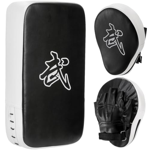 WUWEOT 2-in-1 Boxhandschuhe Kickpack Set, Boxhandschuhe Focus Pads und Taewondo Kick-Pad, verstellbares weiches Schild langlebige Trainingspads Set für Boxen, Kickboxen, Karate, Muay Thai, MMA WUWEOT 2-in-1 Boxhandschuhe Kickpack Set, Boxhandschuhe Focus Pads und Taewondo Kick-Pad, verstellbares weiches Schild langlebige Trainingspads Set für Boxen, Kickboxen, Karate, Muay Thai, MMA von WUWEOT