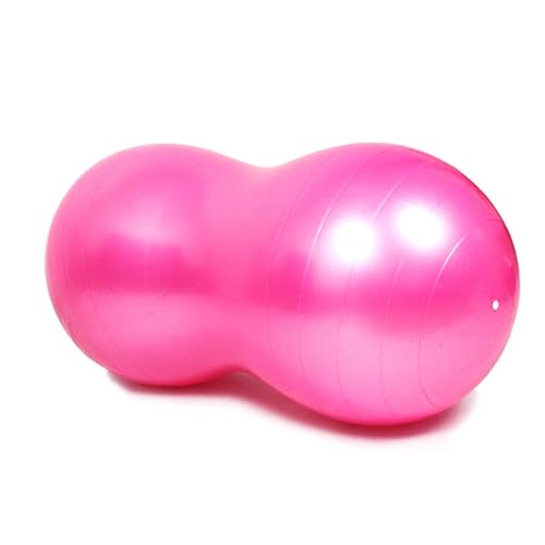 WWBPOIUY Yoga-Ball, explosionssicherer Ball, Anti-Burst-Erdnuss-Yogaball for Heimübungen – Fitnessgerät for Fitnessstudio, Yoga und Pilates-Training mit Pumpe(Pink,50x100cm) von WWBPOIUY