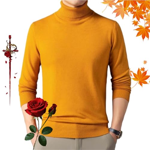 WXDTW Einfarbiger Premium-Kaschmir-Pullover für Herren, Winter, warm, Business-Strick-Rollkragenpullover, klassisch, lässig, Rollkragenpullover WXDTW Einfarbiger Premium-Kaschmir-Pullover für Herren, Winter, warm, Business-Strick-Rollkragenpullover, klassisch, lässig, Rollkragenpullover von WXDTW