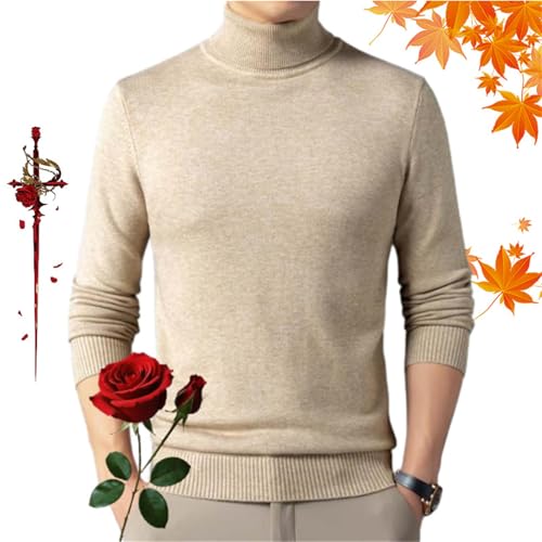 WXDTW Einfarbiger Premium-Kaschmir-Pullover für Herren, Winter, warm, Business-Strick-Rollkragenpullover, klassisch, lässig, Rollkragenpullover WXDTW Einfarbiger Premium-Kaschmir-Pullover für Herren, Winter, warm, Business-Strick-Rollkragenpullover, klassisch, lässig, Rollkragenpullover von WXDTW