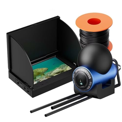 Fischfinderkamera Unterwasser-Angel Tracker Weitwinkel-Infrarot-Nachtsicht Unterwasser-Angelkamera mit 4.3 Zoll IPS Display 1080p HD-LCD-Bildschirm Host IP67 wasserdicht für EIS Fluss und Boot von WXFFZ