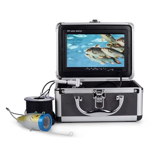 Visueller Fischfinder 5.6-Zoll-HD-Display Helligkeit in 9 Stufen einstellbar Angelkamera-Set Weitwinkel-Infrarot-Nachtsicht-Unterwasserkamera-Sonde für Outdoor-Angeln für EIS See Meer Boot Kajak von WXFFZ