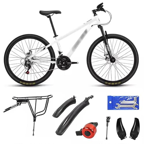 24/26 Zoll Mountainbike, 21/24/27 Geschwindigkeiten, MTB Fahrrad, Aluminium Rahmen, Hardtail MTB mit Schutzblech, für Radsportbegeisterte B-24 In,21 Speed von WXHJM