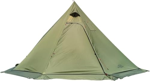 10,5' x 5,2' Campingzelt mit Ofenanschluss, Outdoor-Tipi-Zelt für Familiencamping, Rucksackreisen, Wandern, Tipi-Zelt von WXQWQX