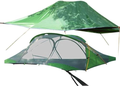 Outdoor Camping Wandern Rallye Bett Doppelschicht Regenfest Doppel 2 Person Hängezelt Aufhängung Zelt Baumzelt Hängematte Zelt von WXQWQX