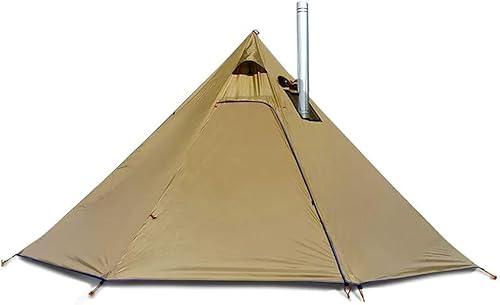 Pyramidenzelt Tipi Hot Tents mit Ofenlochfenstern Outdoor Camping Familien-Tipi-Zelt für 2-4 Personen von WXQWQX