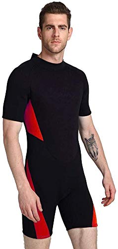 WYBD Mens-Neoprenanzüge, Einteiliger Tauchhaut-Scuba, Damen Shorty Badeanzug Behält Körperhitze Zum Surfen Bei,Red-6XL von WYBD