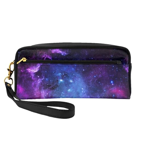 Universe Galaxy Star Space kleine Kosmetiktasche, tragbar, niedlich, Reise-Make-up-Tasche für Damen, Make-up-Pinsel-Organizer-Tasche, Schwarz , Einheitsgröße, Kosmetiktasche von WYCZHY