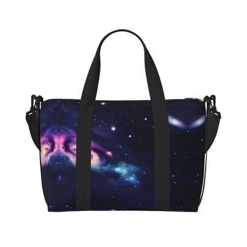 Universe Galaxy Weltraum-Reisetasche, Wochenend-Handgepäck für Damen, Sporttasche, Workout-Reisetasche, Übernachtung, Schwarz , Einheitsgröße von WYCZHY