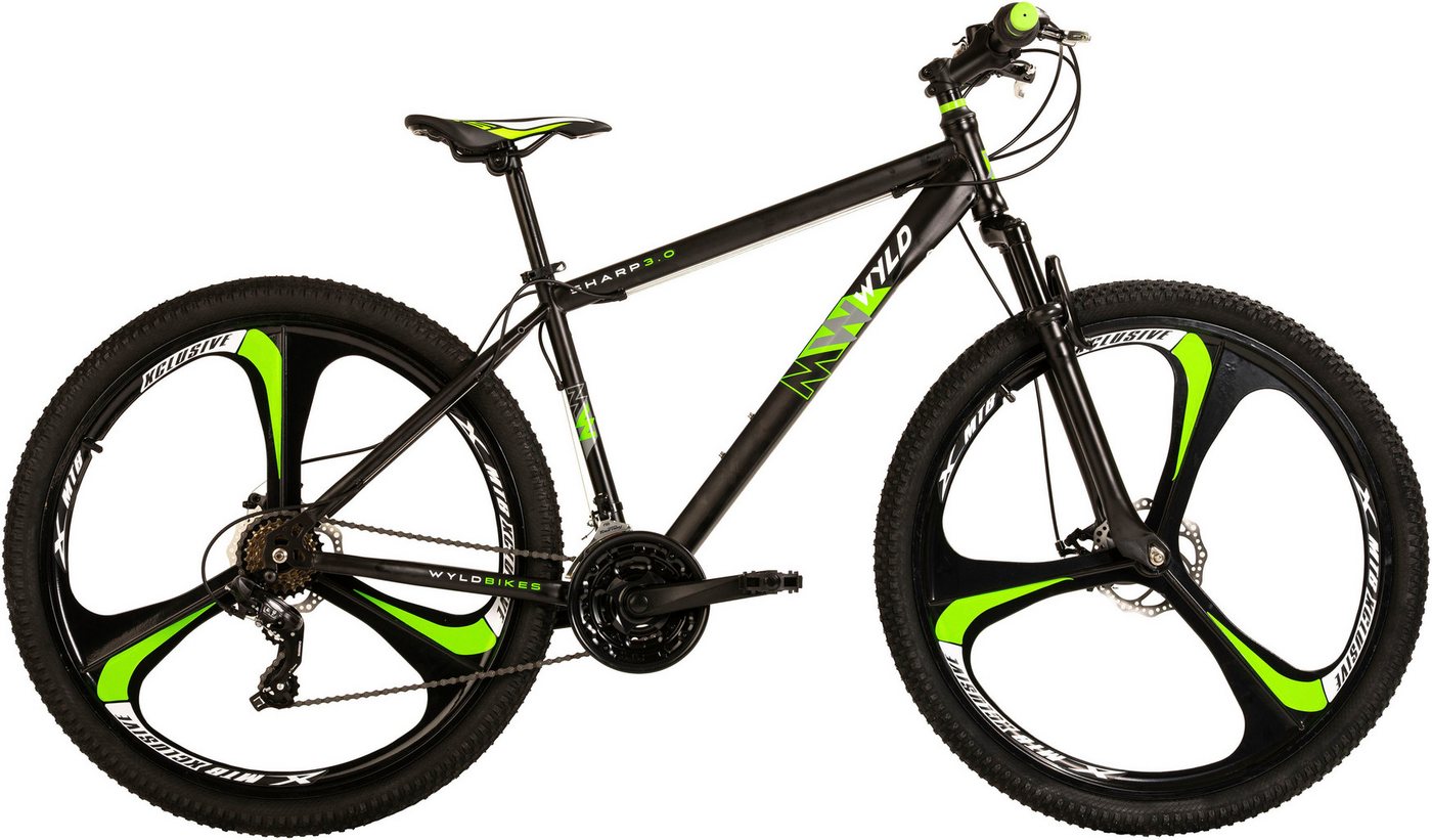 WYLD Mountainbike Mountainbike Hardtail 29'' Sharp Schwarz-Grün 21 Gänge, 21 Gang, Kettenschaltung WYLD Mountainbike Mountainbike Hardtail 29'' Sharp Schwarz-Grün 21 Gänge, 21 Gang, Kettenschaltung von WYLD
