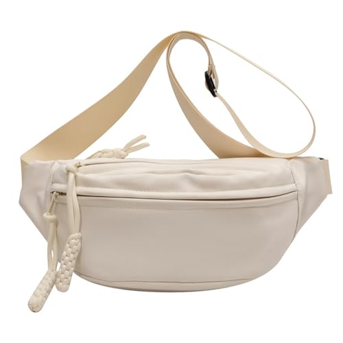 WYLZLKX Trendige Hüfttasche für Damen, praktische Brusttasche mit verstellbarem Riemen, Schultertasche, Crossbody-Tasche für den täglichen Gebrauch, Weiß von WYLZLKX