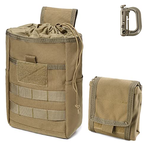 WYNEX Molle Dump Pouch, Taktische Schleuder Munitionstasche Faltbare Mag Dump Pouch Magazin Utility Roll Up Wiast Tasche Kordelzug für Belt Pack Zubehör von WYNEX