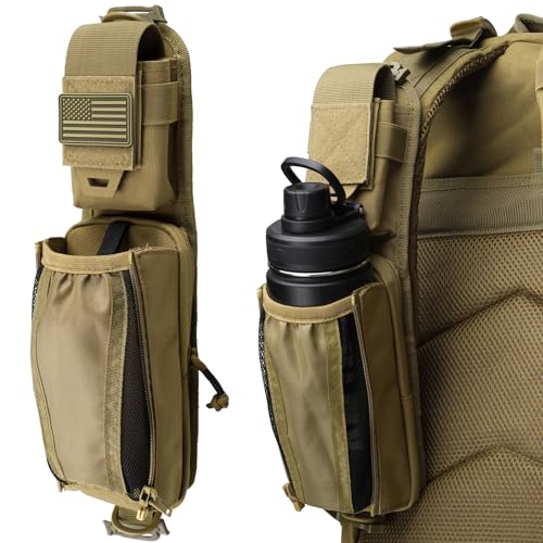 WYNEX Molle Tactical Pouches of Water Bottle Pouch Version, Tactical Accessories Backpack Strap Pouch Water Bottle Carrier Holder Molle Zubehör für Rucksäcke WYNEX Molle Tactical Pouches of Water Bottle Pouch Version, Tactical Accessories Backpack Strap Pouch Water Bottle Carrier Holder Molle Zubehör für Rucksäcke von WYNEX