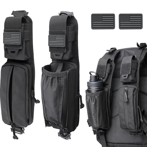 WYNEX Molle Tactical Pouches of Water Bottle Pouch Version, Tactical Accessories Backpack Strap Pouch Water Bottle Carrier Holder Molle Zubehör für Rucksäcke WYNEX Molle Tactical Pouches of Water Bottle Pouch Version, Tactical Accessories Backpack Strap Pouch Water Bottle Carrier Holder Molle Zubehör für Rucksäcke von WYNEX