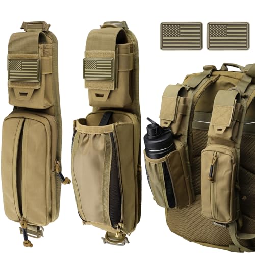 WYNEX Molle Tactical Pouches of Water Bottle Pouch Version, Tactical Accessories Backpack Strap Pouch Water Bottle Carrier Holder Molle Zubehör für Rucksäcke WYNEX Molle Tactical Pouches of Water Bottle Pouch Version, Tactical Accessories Backpack Strap Pouch Water Bottle Carrier Holder Molle Zubehör für Rucksäcke von WYNEX