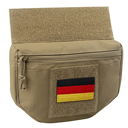 WYNEX Tactical Drop Pouch für Chest Rig, Unterbauch-Tragetasche für Ausrüstung Utility Tool Dangler Organizer Pouch für JPC CPC AVS Vest Hook-and-Loop Add-on Pouch Khaki von WYNEX