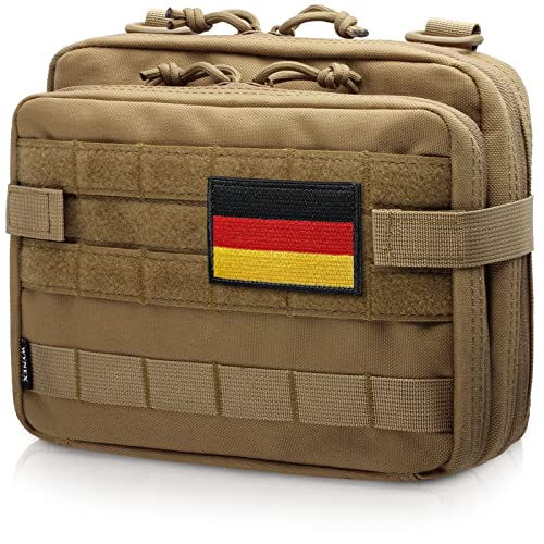 WYNEX Tactical Large Admin Pouch im Double Layer Design, Molle EDC EMT Utility Pouch mit Map Sleeve Modulare Tool Pouch Große Kapazität Flag Patch inklusive WYNEX Tactical Large Admin Pouch im Double Layer Design, Molle EDC EMT Utility Pouch mit Map Sleeve Modulare Tool Pouch Große Kapazität Flag Patch inklusive von WYNEX