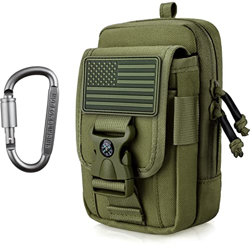 WYNEX Taktische Kompass-Handytasche, große Molle-Smartphone-Holsterhülle, doppelte Kapazität, kleine EDC-Tasche mit Kompassschnalle und Karabiner, Armeegrün WYNEX Taktische Kompass-Handytasche, große Molle-Smartphone-Holsterhülle, doppelte Kapazität, kleine EDC-Tasche mit Kompassschnalle und Karabiner, Armeegrün von WYNEX