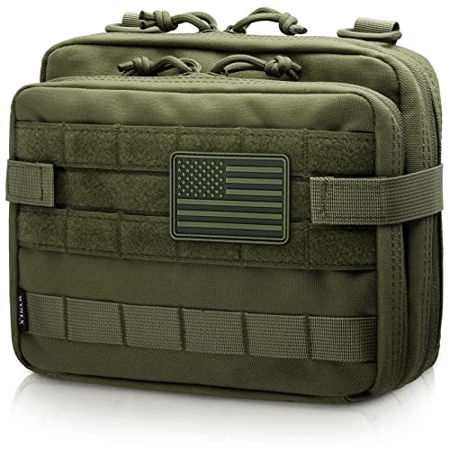 WYNEX Taktische große Admin-Tasche mit doppellagigem Design, Molle EDC EMT Utility Pouch mit Kartenhülle, modulare Werkzeugtasche, große Kapazität, Flaggenaufnäher inklusive: 24,1 cm L x 19,1 cm H x WYNEX Taktische große Admin-Tasche mit doppellagigem Design, Molle EDC EMT Utility Pouch mit Kartenhülle, modulare Werkzeugtasche, große Kapazität, Flaggenaufnäher inklusive: 24,1 cm L x 19,1 cm H x von WYNEX