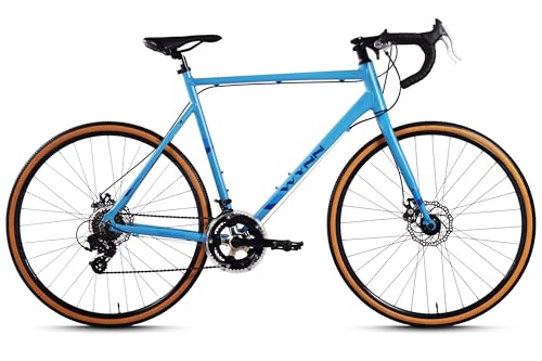 WYNN Gravelbike 28 Zoll GRL5.0 Blau | Aluminiumrahmen 51 cm | Shimano Tourney 14-Gänge | Mechanische Zoom Scheibenbremsen | Rad Fahrrad Rennrad Sportfahrrad | Damen & Herren von WYNN