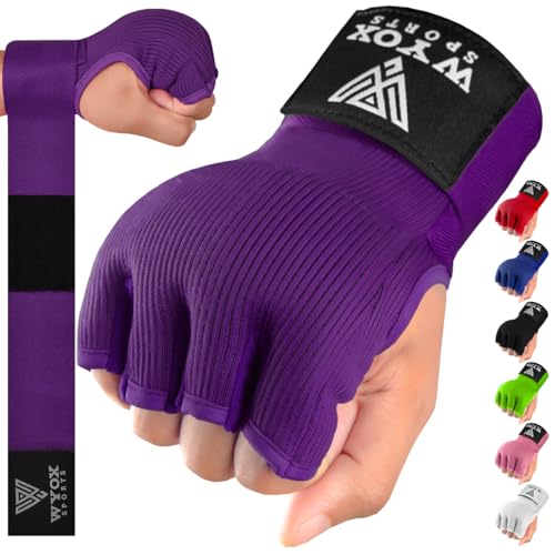 WYOX Gel-Boxbandagen, Innenhandschuhe für Männer und Frauen, schnelle 80 cm lange Handgelenkschlaufen, elastische gepolsterte Boxbandagen für Muay Thai MMA, Kickboxen, Kampfsport-Trainingsbandagen von WYOX