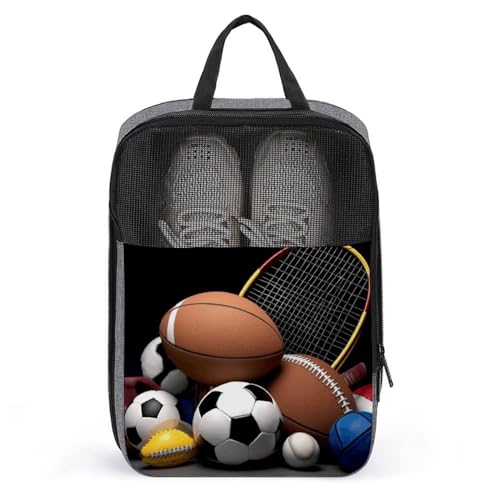 Reise-Schuhtasche, Sport-Themen-Druck, tragbarer Schuhbeutel, praktischer Schuhbeutel, Mehrzweck-Schuhbeutel, Anti-Staub-Schuhbeutel, Stil, Einheitsgröße, modern, Stil:, Einheitsgröße, Modern von WYUSPGK