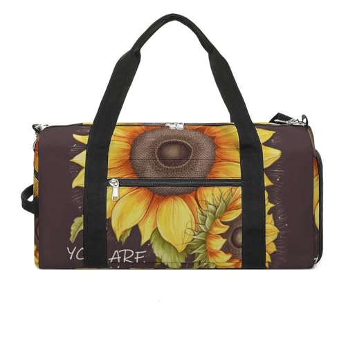 Reisetasche mit Aufschrift "You Are My Sunshine", Sonnenblumen-Druck, Sporttasche, Turnbeutel mit Schuhfach, "You Are My Sunshine Sunflower", Einheitsgröße, You Are My Sunshine Sunflower, von WYUSPGK