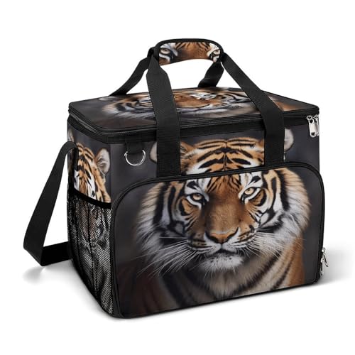 WYUSPGK Große Kühltasche, Tigerdruck, Strand-Kühltasche, weiche Kühltasche für Picknick, Camping und Strandzubehör von WYUSPGK