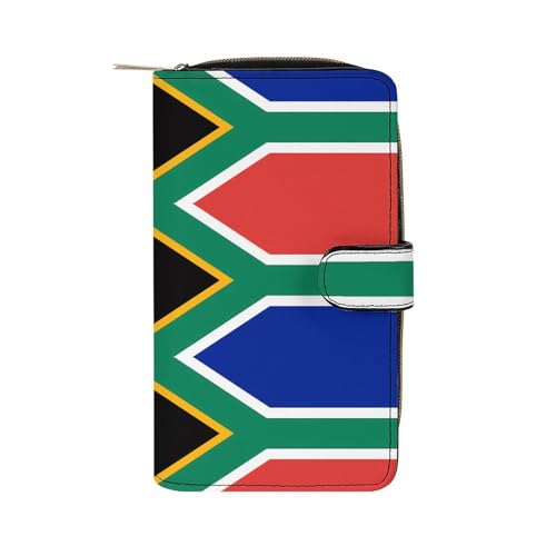 WYUSPGK Herren-Geldbörse, Ledergeldbörse, Südafrika-Flagge, geeignet für den täglichen Gebrauch, 19,7 x 11 x 3,5 cm, XB0608021, Südafrika-Flagge, 19,7 x 11 x 3,5 cm, Flagge Südafrikas, 19.7x11x3.5cm von WYUSPGK