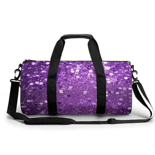 WYUSPGK Reisetasche, glitzernder violetter Glitzer-Druck, Sporttasche, Turnbeutel, Turnbeutel mit Schuhfach, 45 cm/22,9 cm/22,9 cm/22,9 cm, glitzerndes violettes Glitzer, 45 cm/22,9 cm/22,9 cm/22,9 von WYUSPGK