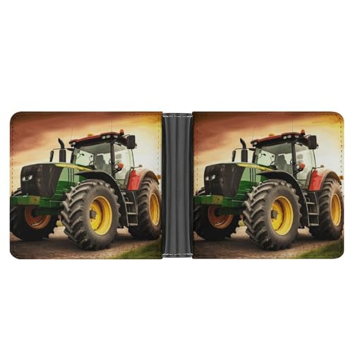 WYUSPGK XB0608021 Herren-Geldbörse aus Leder, Traktor-Motiv, geeignet für den täglichen Gebrauch auf Reisen, Einheitsgröße, Traktor-Design, Einheitsgröße von WYUSPGK