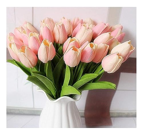 Künstliche Blumen, künstliche Blumen, 10 Stück, Tulpen, künstliche Blumen, fühlen sich echt an, künstlicher Blumenstrauß, künstliche Blumen für Zuhause, Küche, Schlafzimmer, Festival-Dekorationen von WYUYIW