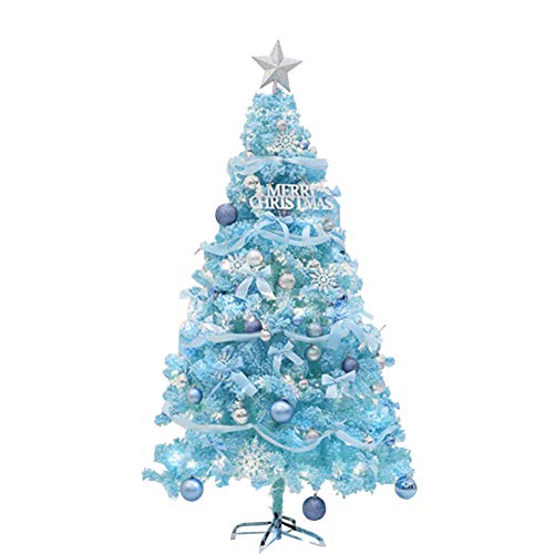 Künstlicher Weihnachtsbaum - blauer beflockter Weihnachtsbaum aus Zeder, PVC + Eisen und andere Materialien, verschlüsselter Weihnachtsbaum, klassische realistische natürliche Zweige, Dekoration für von WYUYIW