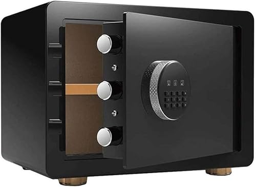 Safe Strongbox Electronic Digital Safe Sleepy, feste Stahlstruktur im Verriegelungsschraubenschloss, Wandankerdesign für Home Office Hotel Business Jewelry Bargeld (Farbe: Schwarz) Strongbox Safe von WYUYIW