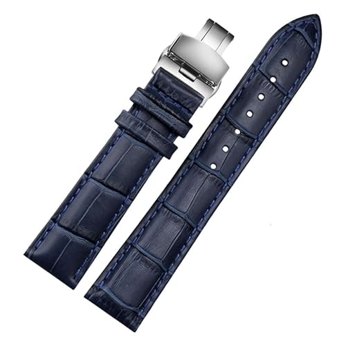 WYUYIW 12 14 16 18 19 20 21 22 23mm Blaue Farbe Echtleder Uhrenarmband Herren- und Damenarmband für Citizen Rossini Uhrenarmband von WYUYIW