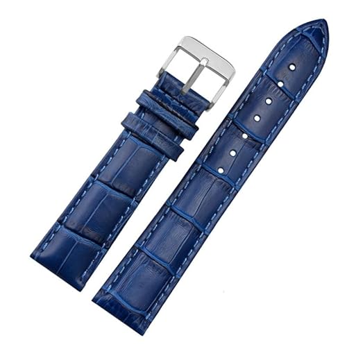 WYUYIW 12 14 16 18 19 20 21 22 23mm Blaue Farbe Echtleder Uhrenarmband Herren- und Damenarmband für Citizen Rossini Uhrenarmband von WYUYIW