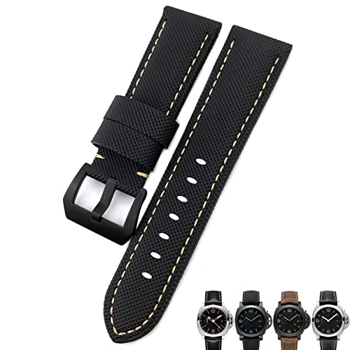 WYUYIW 24mm Carbon Fiber Uhrenarmband Schwarz Uhrenarmbänder Für Panerai pam 01661/00441 Uhrenarmbänder Für Männer Zubehör von WYUYIW