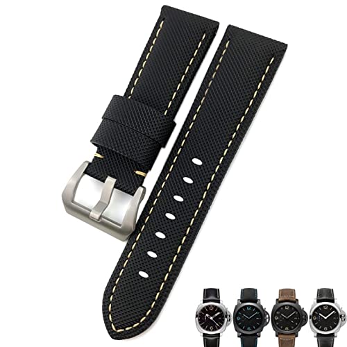 WYUYIW 24mm Carbon Fiber Uhrenarmband Schwarz Uhrenarmbänder Für Panerai pam 01661/00441 Uhrenarmbänder Für Männer Zubehör von WYUYIW