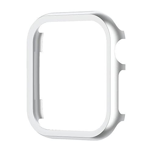 WYUYIW Aluminiumlegierungsgehäuse für Series 7 41 mm 45 mm Metall-Stoßstangengehäuse für iWatch 6 SE 5 3 40 mm 44 mm Rahmenschutzabdeckung (Farbe: Silber, Größe: 45 mm) von WYUYIW