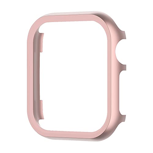 WYUYIW Aluminiumlegierungsgehäuse für Series 7 41 mm 45 mm Metallstoßgehäuse für iWatch 6 SE 5 3 40 mm 44 mm Rahmenschutzabdeckung (Farbe: Pink, Größe: 42 mm) von WYUYIW