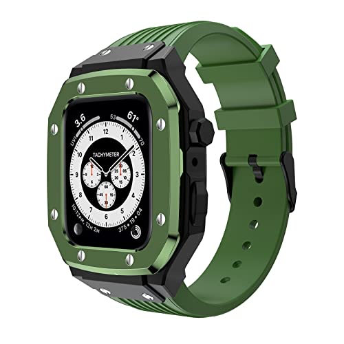 WYUYIW Für iWatch Serie 8 7 6 5 4 SE Modifikations-Mod-Kit für Bandgehäuse 44 mm 45 mm 42 mm für Silikon-Uhrenarmband + Edelstahl-Uhrengehäuse von WYUYIW