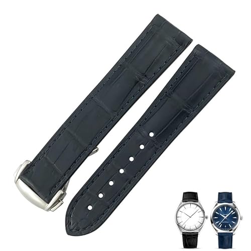 WYUYIW Krokodilleder-Uhrenarmband, passend für Omega De Ville Seamaster Constellation 18 mm, 19 mm, 20 mm, 21 mm, 22 mm, echtes Alligatorlederarmband von WYUYIW